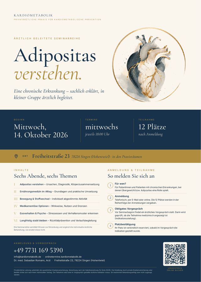 Poster der Seminarreihe „Adipositas verstehen“